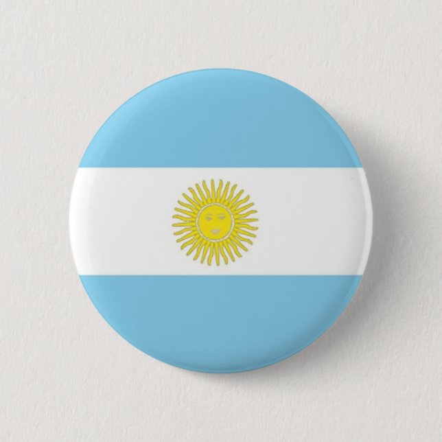 Bóton Redondo 5.08cm Bandeira da Argentina (Frente)