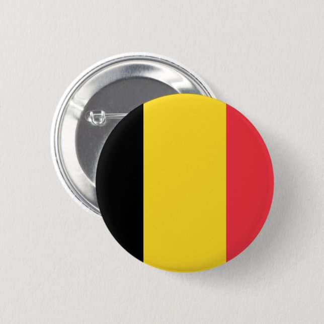 Bóton Redondo 5.08cm Bandeira da Bélgica (Frente & Verso)