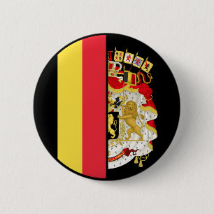 Bóton Redondo 5.08cm Bandeira da Bélgica e Casaco do Patriótico das Arm