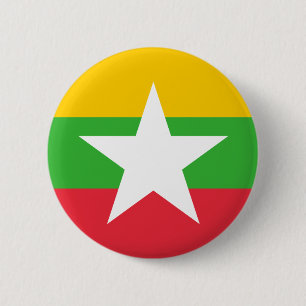 Bóton Redondo 5.08cm Bandeira da Birmânia; Mianmar