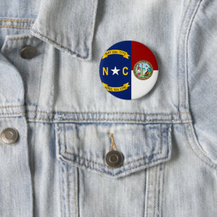 Bóton Redondo 5.08cm bandeira da Carolina do Norte