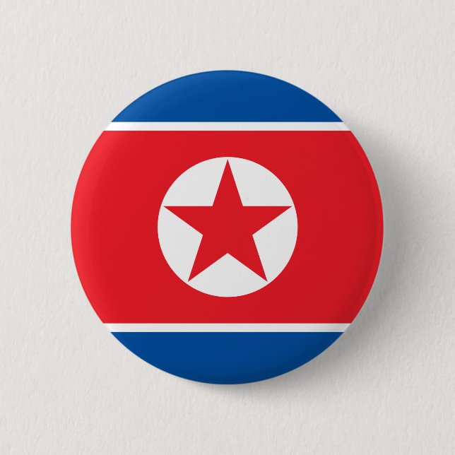 Bóton Redondo 5.08cm Bandeira da Coreia do Norte (Frente)