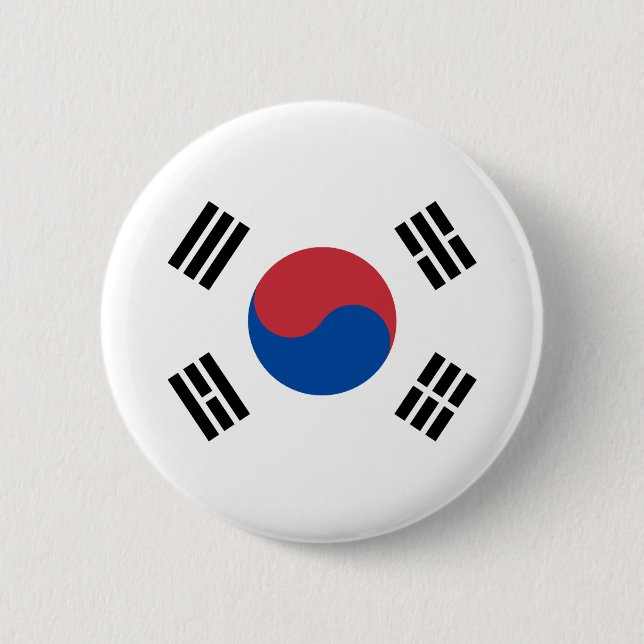 Bóton Redondo 5.08cm Bandeira da Coreia do Sul (Frente)
