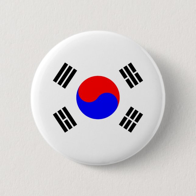 Bóton Redondo 5.08cm Bandeira da Coreia do Sul (Frente)
