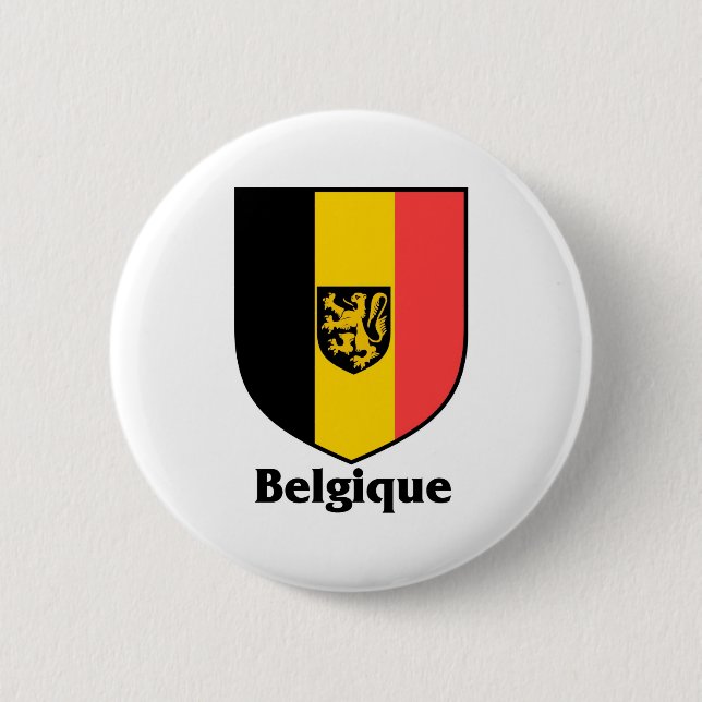 Bóton Redondo 5.08cm Bandeira da crista/Bélgica de Belgique (Frente)
