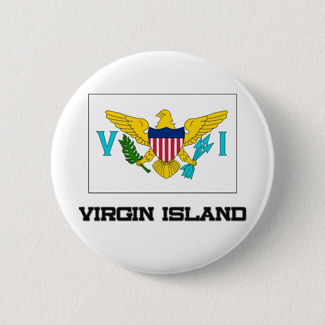 Bóton Redondo 5.08cm Bandeira da ilha de Virgin (Frente)