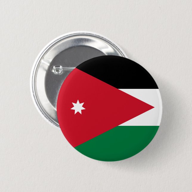 Bóton Redondo 5.08cm Bandeira da Jordânia (Frente & Verso)