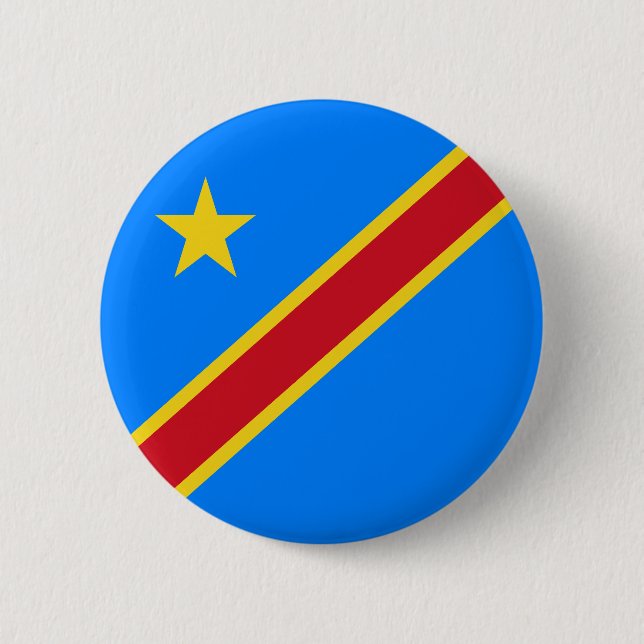 Bóton Redondo 5.08cm Bandeira da Kinshasa do Congo (Frente)
