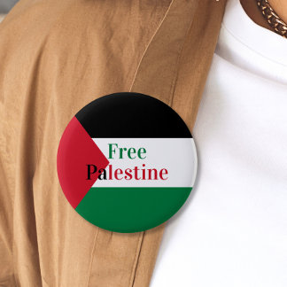 Bóton Redondo 5.08cm Bandeira da Palestina Livre