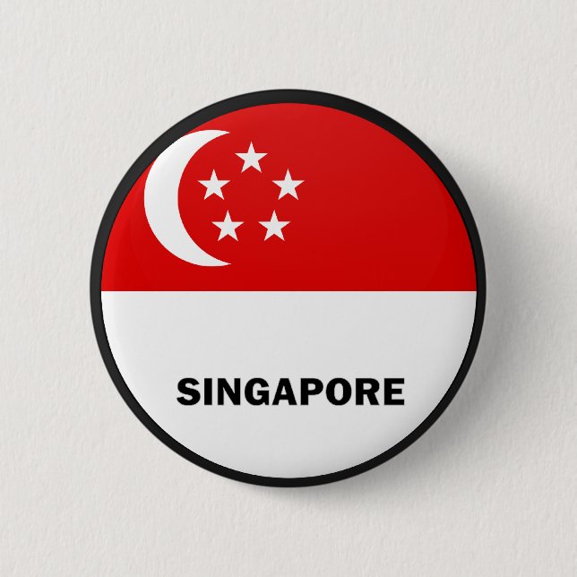 Bóton Redondo 5.08cm Bandeira da qualidade de Singapore Roundel (Frente)