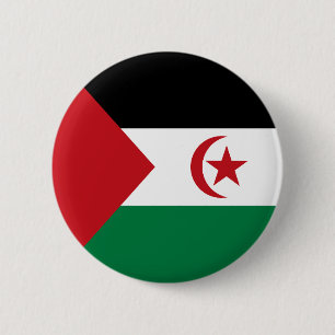 Bóton Redondo 5.08cm Bandeira da República Árabe Saaraui Democrática