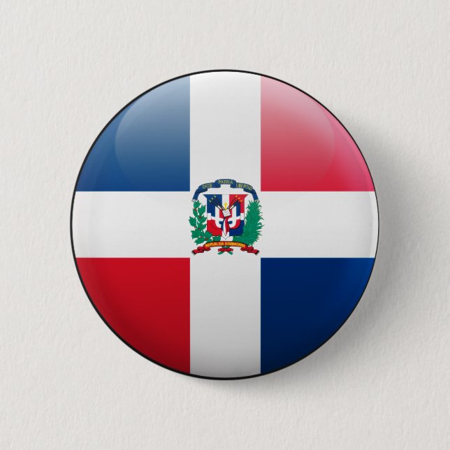 Bóton Redondo 5.08cm Bandeira da República Dominicana (Frente)