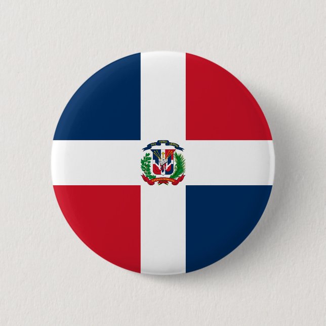 Bóton Redondo 5.08cm Bandeira da República Dominicana (Frente)