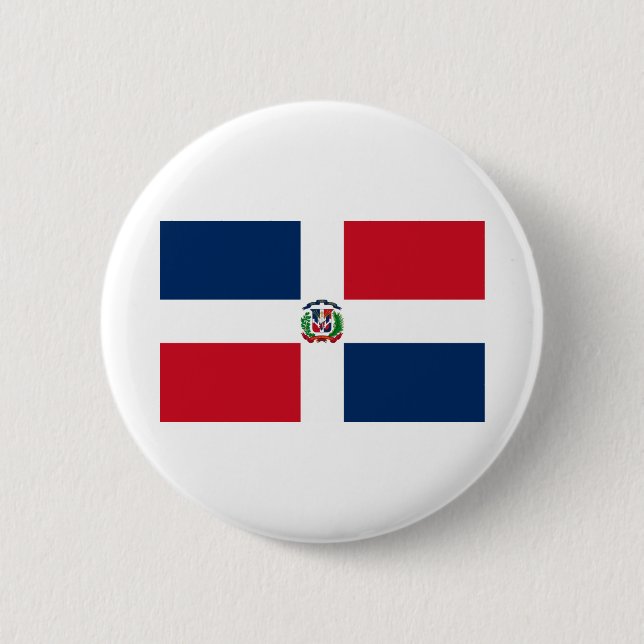 Bóton Redondo 5.08cm Bandeira da República Dominicana (Frente)