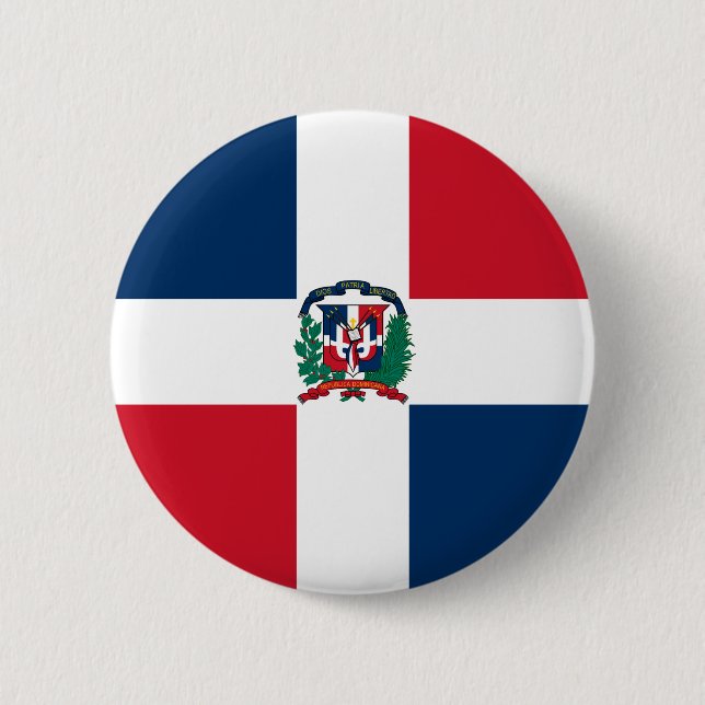 Bóton Redondo 5.08cm Bandeira da República Dominicana (Frente)