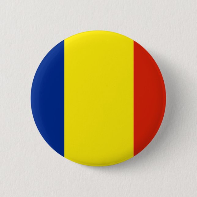 Bóton Redondo 5.08cm Bandeira da Romênia (Frente)