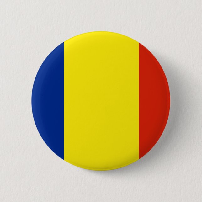 Bóton Redondo 5.08cm Bandeira da Romênia (Frente)