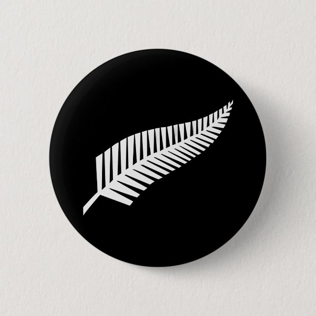 Bóton Redondo 5.08cm bandeira da samambaia prateada (NZ) (Frente)