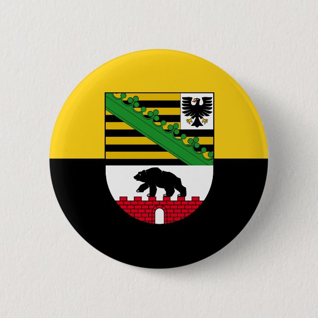 Bóton Redondo 5.08cm Bandeira da Saxónia-Anhalt Pinback Button (Frente)
