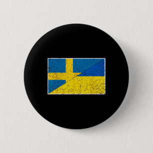 Bóton Redondo 5.08cm Bandeira da Suécia Ucrânia Nacionalidade Sueca Ucr