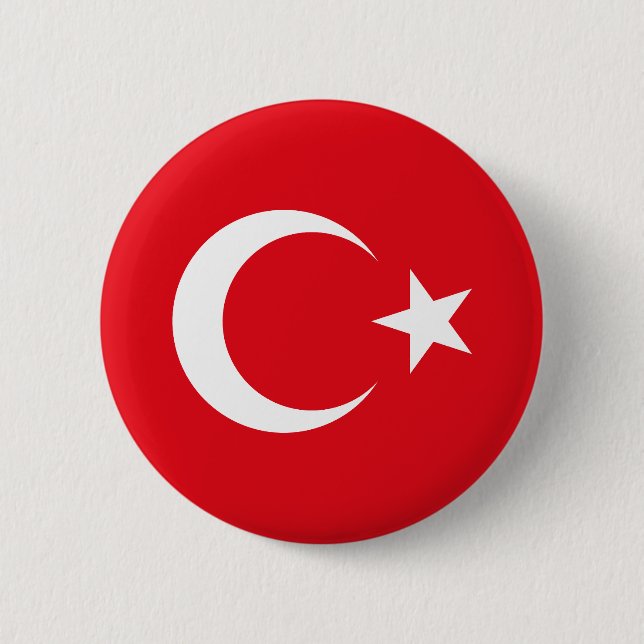Bóton Redondo 5.08cm Bandeira da Turquia (Frente)