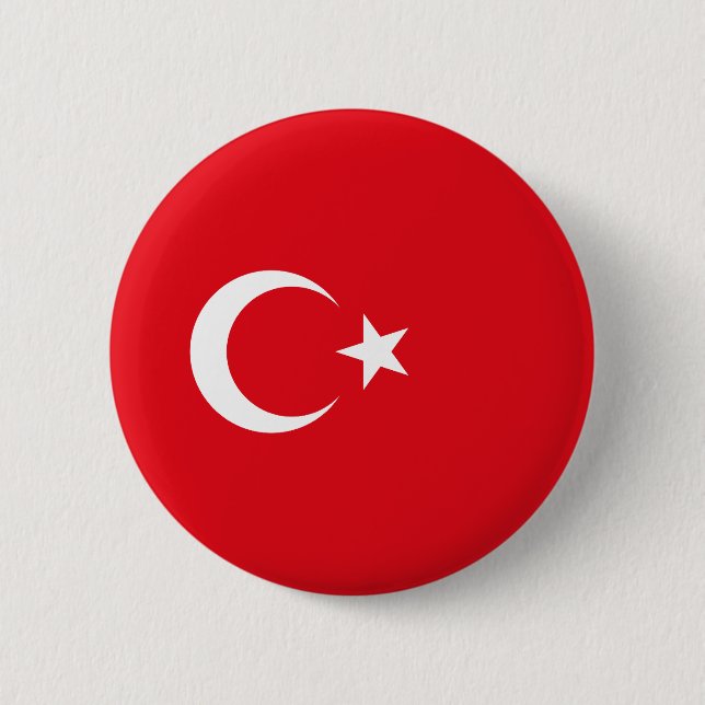 Bóton Redondo 5.08cm Bandeira da Turquia (Frente)