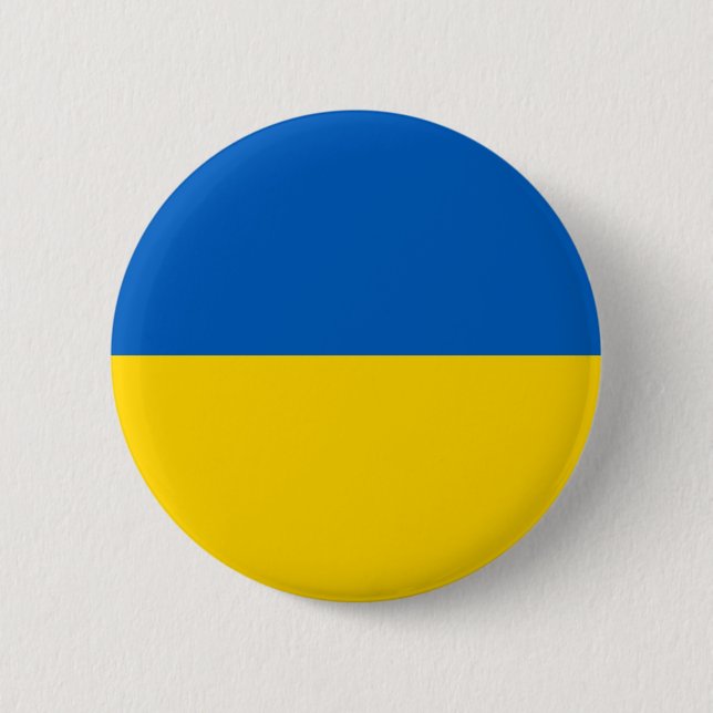 Bóton Redondo 5.08cm Bandeira da Ucrânia (Frente)