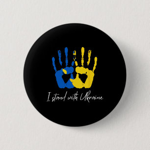 Bóton Redondo 5.08cm Bandeira da Ucrânia Eu Apoio a Ucrânia Zelensky Uc