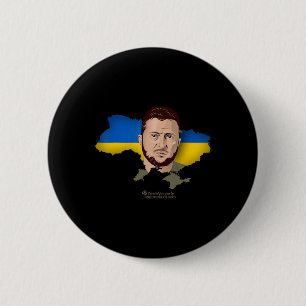 Bóton Redondo 5.08cm Bandeira da Ucrânia Mapa Zelensky Presidente da Uc