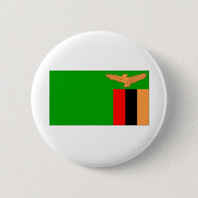 Bóton Redondo 5.08cm Bandeira da Zâmbia (Frente)
