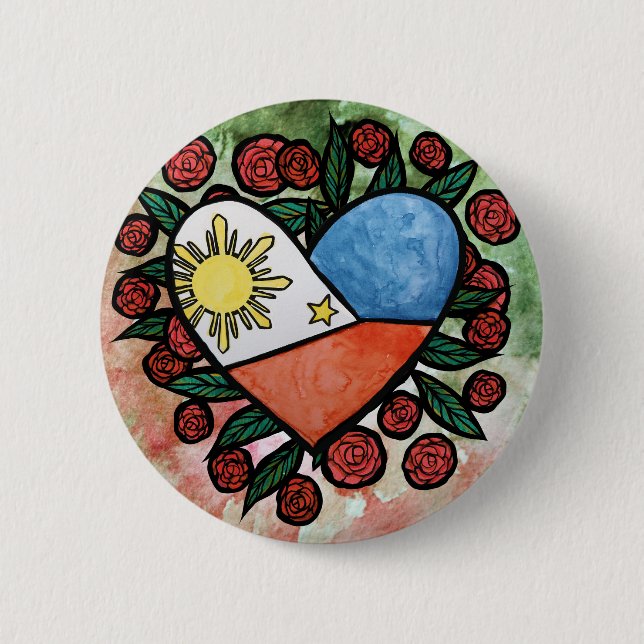 Bóton Redondo 5.08cm Bandeira das Filipinas (Frente)