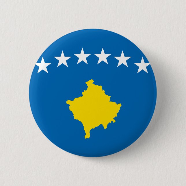 Bóton Redondo 5.08cm Bandeira das ilhas de Kosovo (Frente)