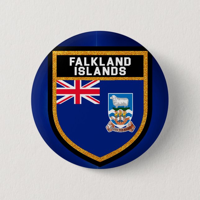 Bóton Redondo 5.08cm Bandeira das Ilhas Falkland (Frente)