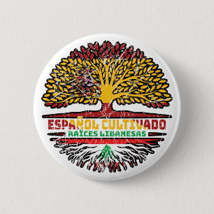 Bóton Redondo 5.08cm Bandeira das Raízes da Árvore Espanhola Espanha Li
