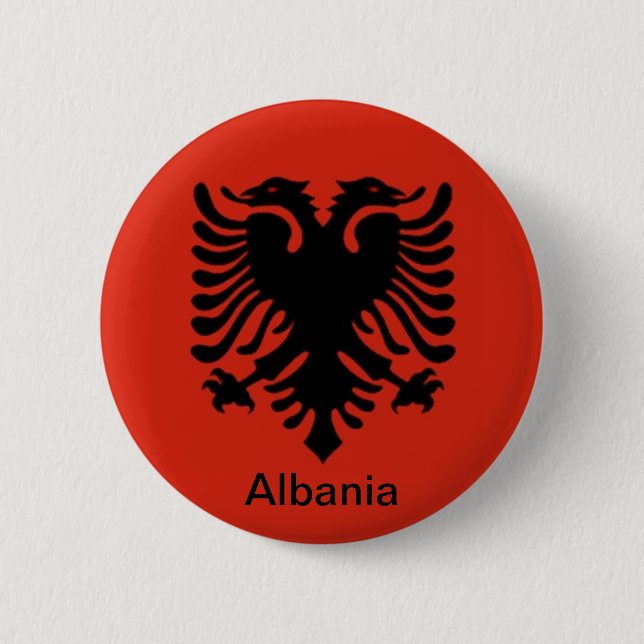 Bóton Redondo 5.08cm Bandeira de Albânia (Frente)