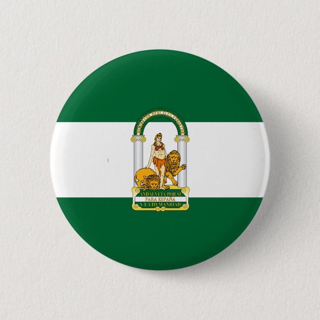 Bóton Redondo 5.08cm Bandeira de Andalucia (espanha) (Frente)