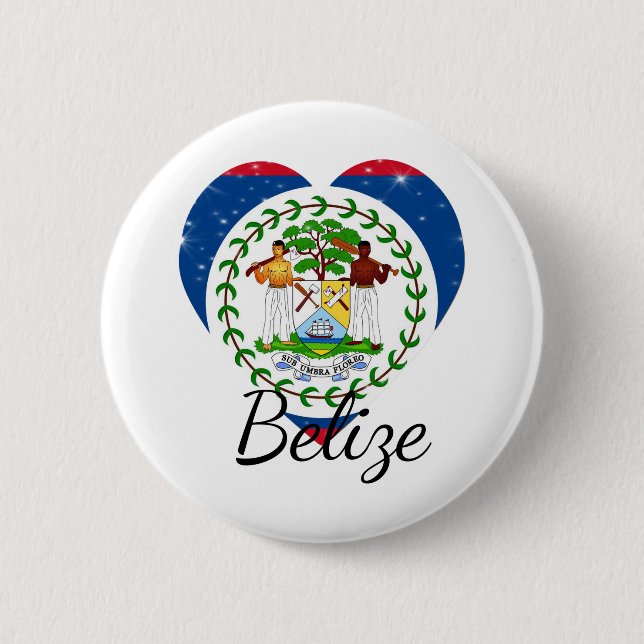 Bóton Redondo 5.08cm Bandeira de Belize. (Frente)