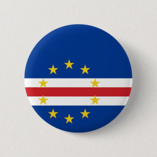 Bóton Redondo 5.08cm Bandeira de Cabo (cabo) Verde no Pin/crachá do