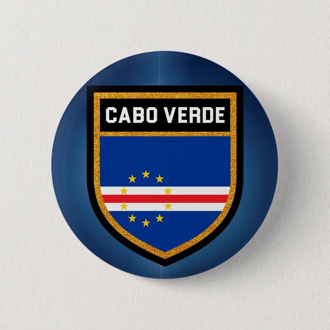 Bóton Redondo 5.08cm Bandeira de Cabo Verde (Frente)