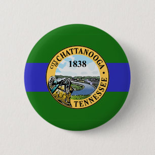 Bóton Redondo 5.08cm Bandeira de Chattanooga, Botão Tennessee