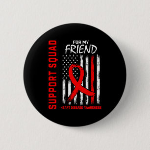 Bóton Redondo 5.08cm Bandeira de conscientização sobre doenças cardíaca