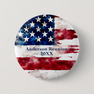 Bóton Redondo 5.08cm Bandeira de Cores Personalizadas com Sobrenome dos