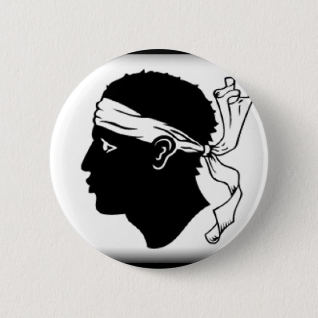 Bóton Redondo 5.08cm Bandeira de Córsega France (Frente)