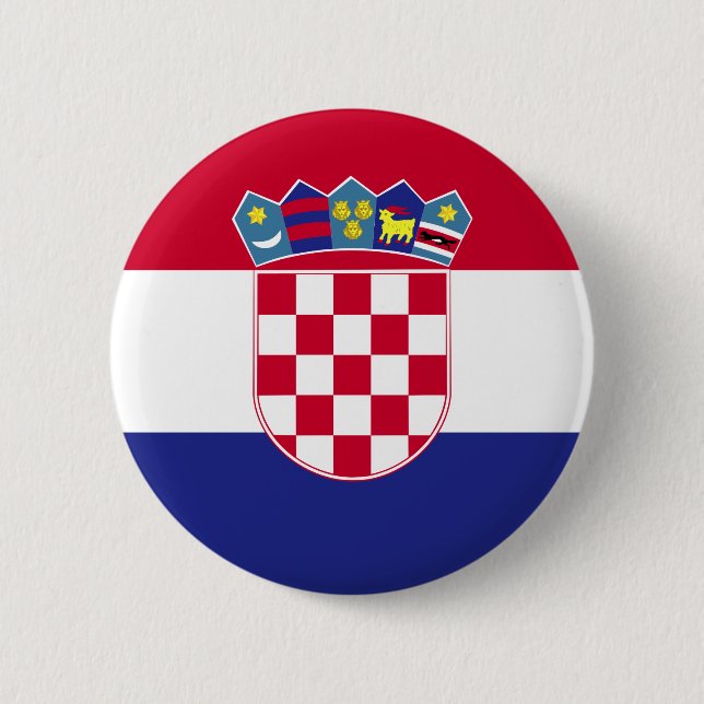Bóton Redondo 5.08cm Bandeira de Croatia (Frente)