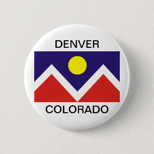 Bóton Redondo 5.08cm Bandeira de Denver, Colorado