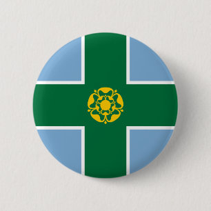 Bóton Redondo 5.08cm Bandeira de Derbyshire Pinback Button