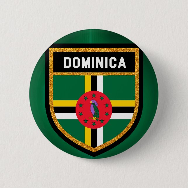 Bóton Redondo 5.08cm Bandeira de Dominica (Frente)