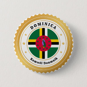Bóton Redondo 5.08cm Bandeira de Dominica