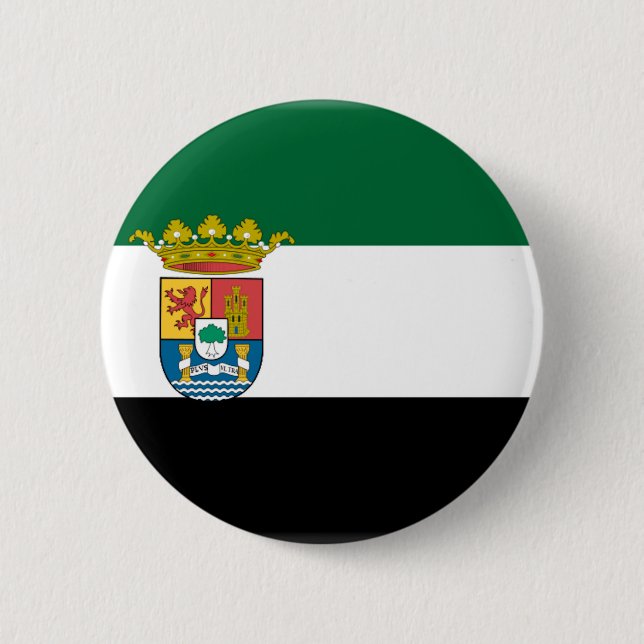 Bóton Redondo 5.08cm Bandeira de Extremadura (espanha) (Frente)