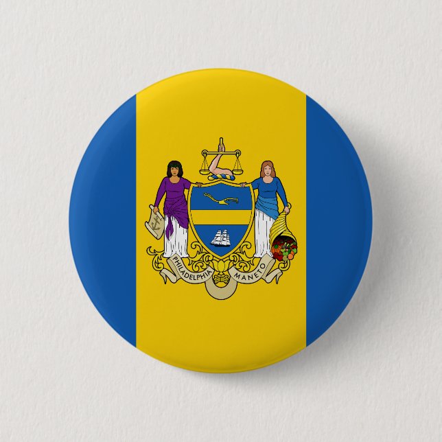 Bóton Redondo 5.08cm Bandeira de Filadélfia, Botão Pinback da Pensilvân (Frente)